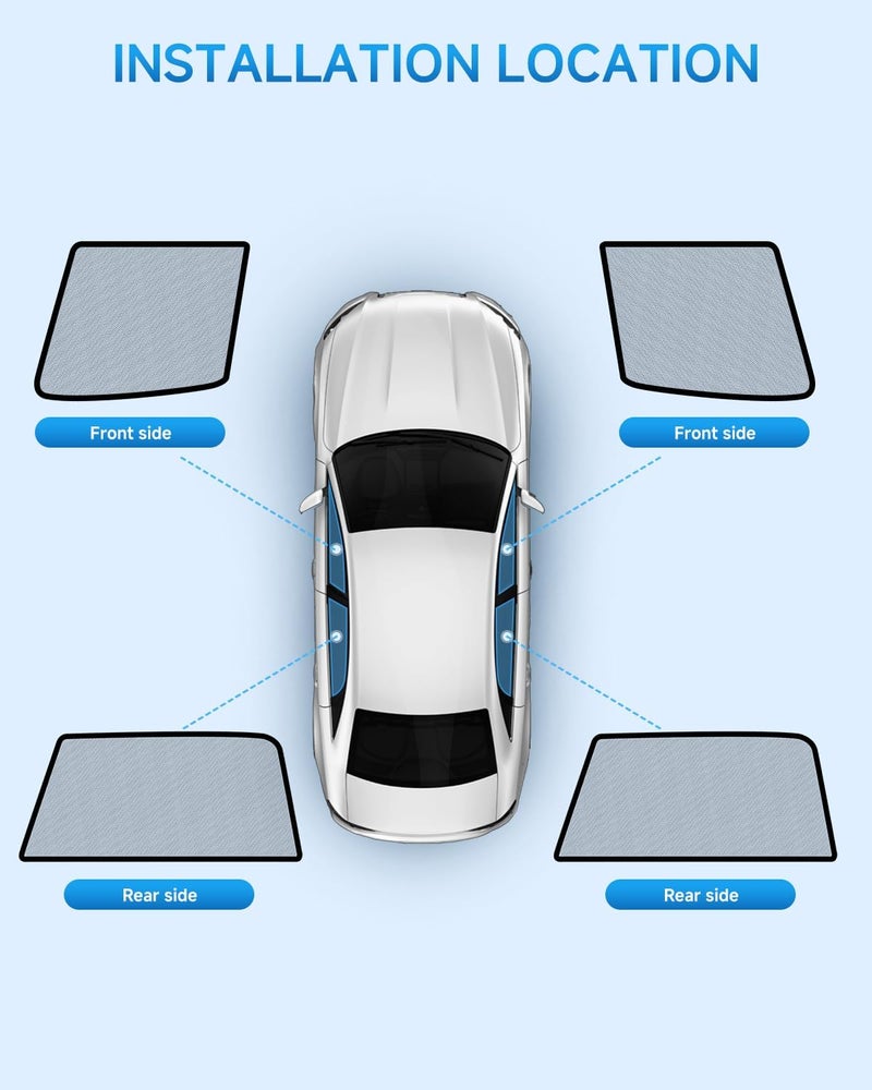 RSACET Car Window Shades for Toyota-Corolla(2019-2024),4 Pack Car Window Cover for Baby Sun Shade Blocker Breathable Mesh,Reduce UV Rays & Heat Insulation Privacy Protection for Camping, Travel, Sleep - Image 2